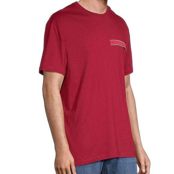 ALEXANDER MCQUEEN Logo Tape T-Shirt Tee Size L Red Crewneck Cotton Short Sleeve - Picture 2 of 12